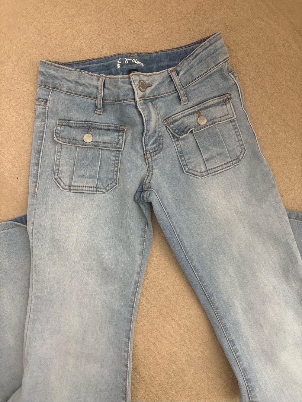 Art class girls 10 Light wash blue bootcut jean with front coin detail